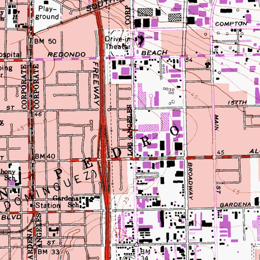 Topographic Map of Spanish American Institute (historical), CA