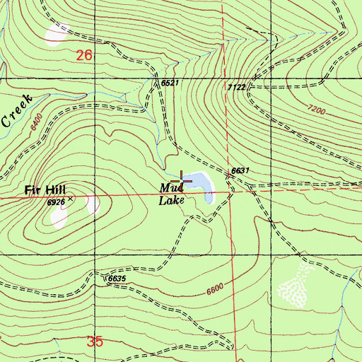 Topographic Map of Mud Lake, CA