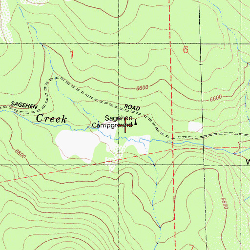 Topographic Map of Sagehen Campground, CA