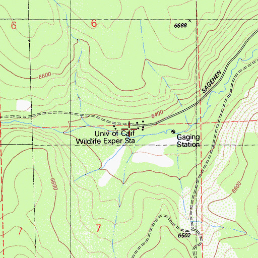 Topographic Map of University of California Wildlife Experiment Station, CA
