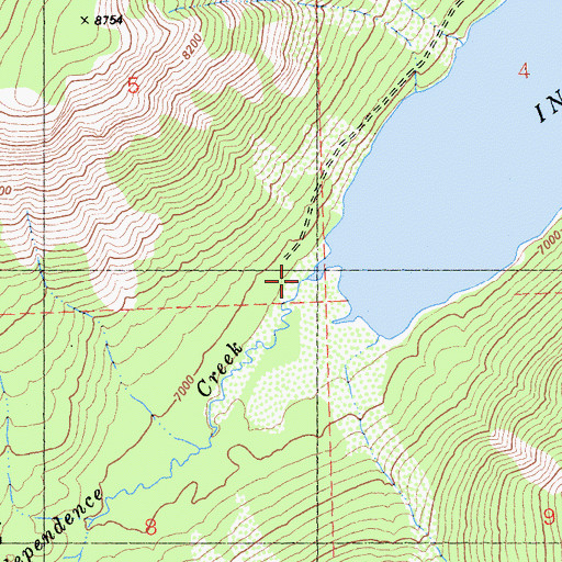 Topographic Map of Upper Independence Creek, CA