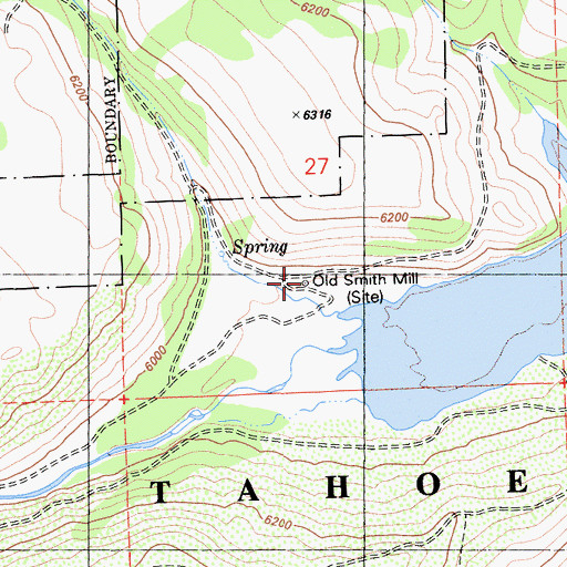 Topographic Map of Old Smith Mill (historical), CA