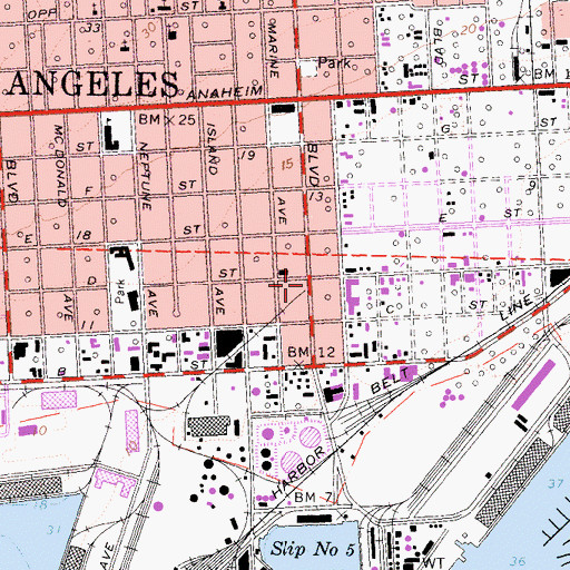Topographic Map of Canal Street Station (historical), CA