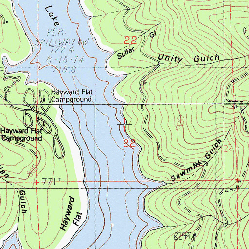 Topographic Map of Boarding House Mine, CA