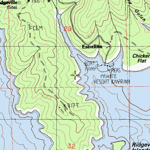 Topographic Map of Bonanza Mine, CA