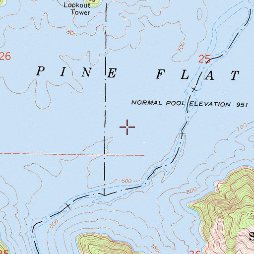 Topographic Map of Pine Flat, CA