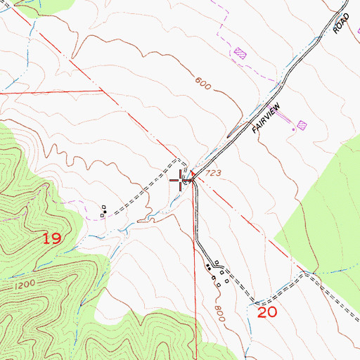 Topographic Map of Fairview School (historical), CA