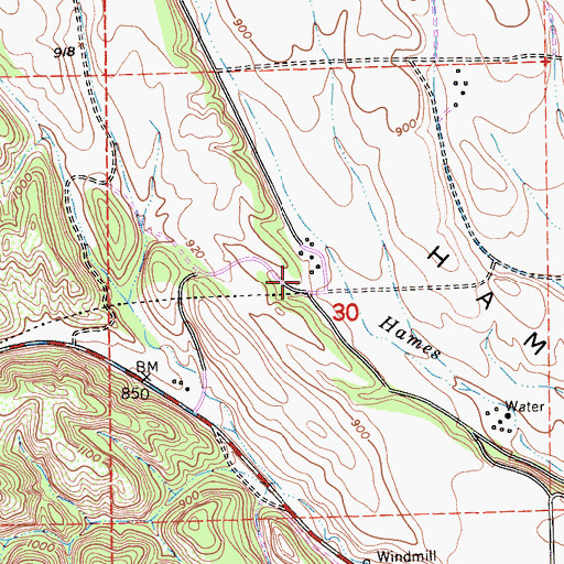 Topographic Map of Hames Valley School (historical), CA