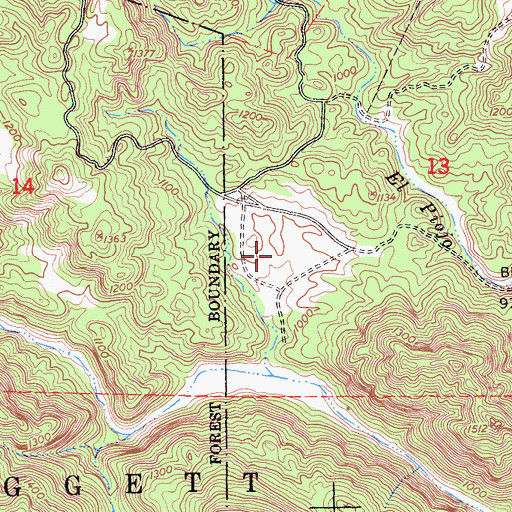 Topographic Map of Little Oak Flat, CA