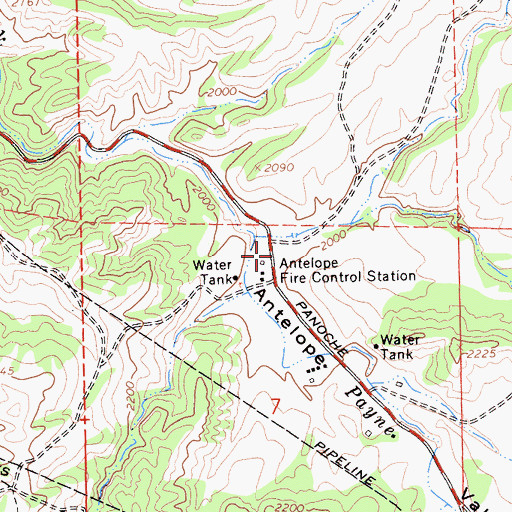 Topographic Map of Antelope School (historical), CA