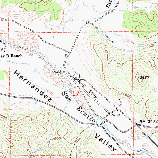Topographic Map of Hernandez School (historical), CA