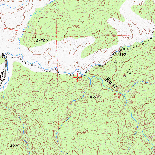 Topographic Map of Jones Ranch, CA