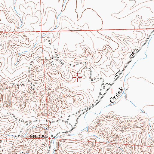 Topographic Map of Le Grant Mine, CA