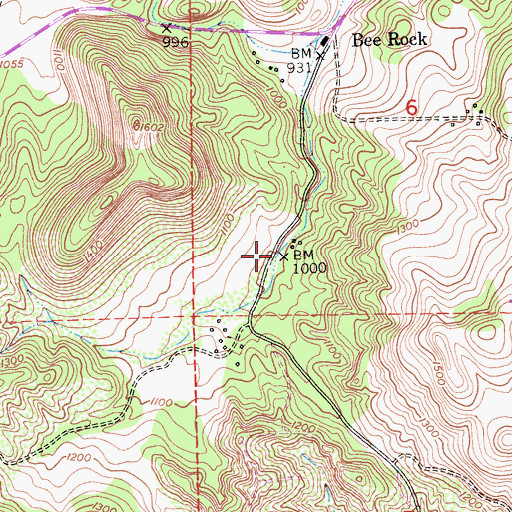 Topographic Map of Bee Rock School (historical), CA