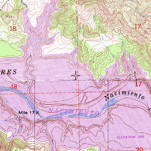 Topographic Map of Williams Ranch (historical), CA