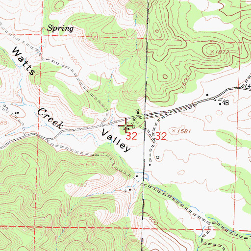 Topographic Map of Hawkins School (historical), CA