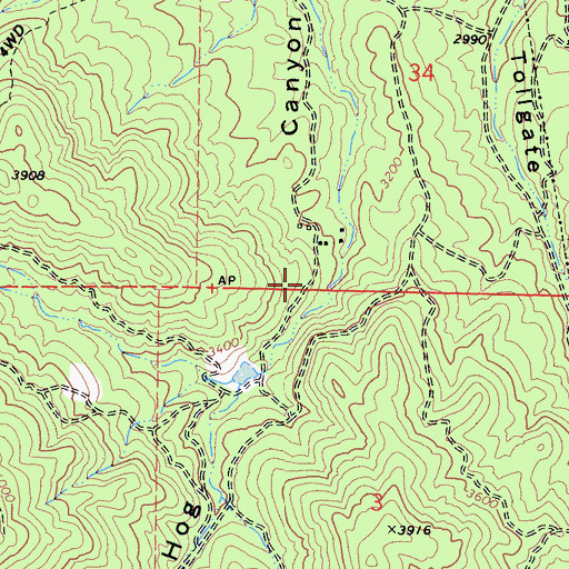 Topographic Map of Suburu Ranch (historical), CA