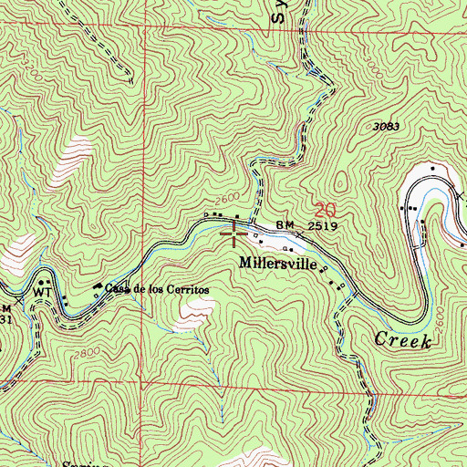 Topographic Map of Sycamore Creek, CA