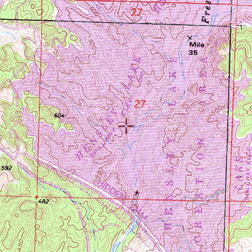 Topographic Map of Hensley Bridge (historical), CA