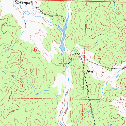 Topographic Map of Woods Ranch, CA