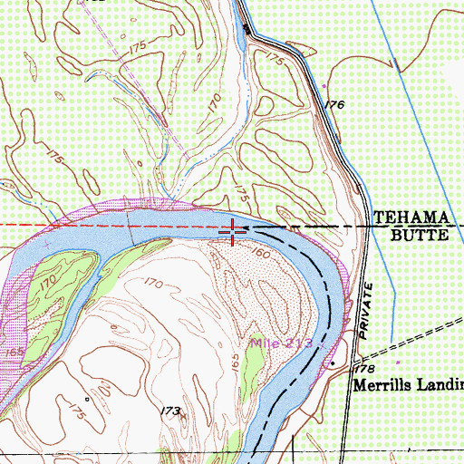 Topographic Map of Hazel Bend, CA