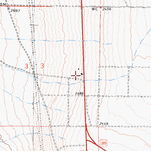 Topographic Map of Bradys, CA