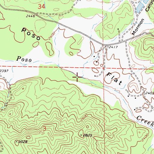 Topographic Map of Burke Creek, CA