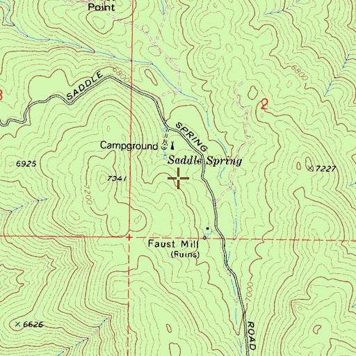 Topographic Map of Faust Mine, CA
