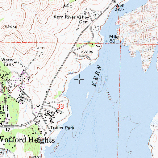 Topographic Map of Kernville (historical), CA