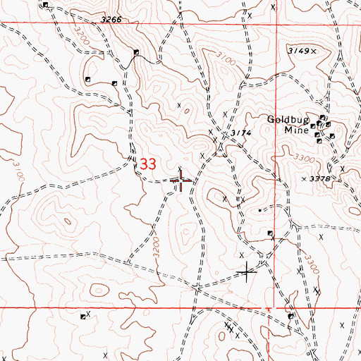 Topographic Map of Rademacher Mining District, CA