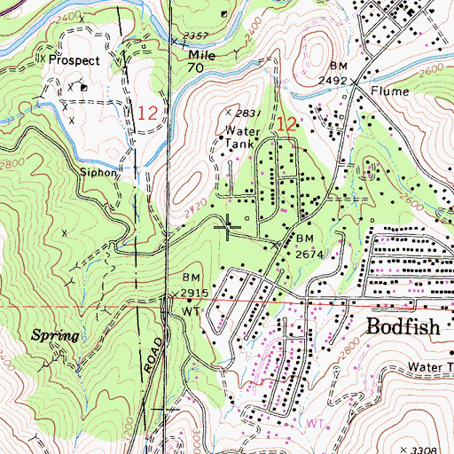 Topographic Map of Vaughn School (historical), CA