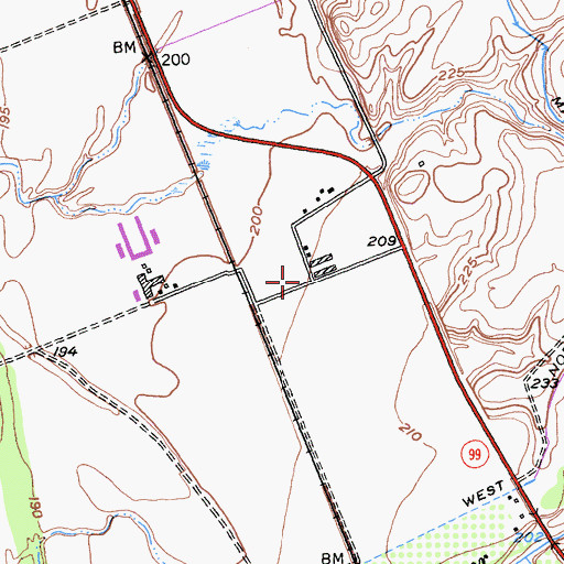 Topographic Map of Copeland, CA