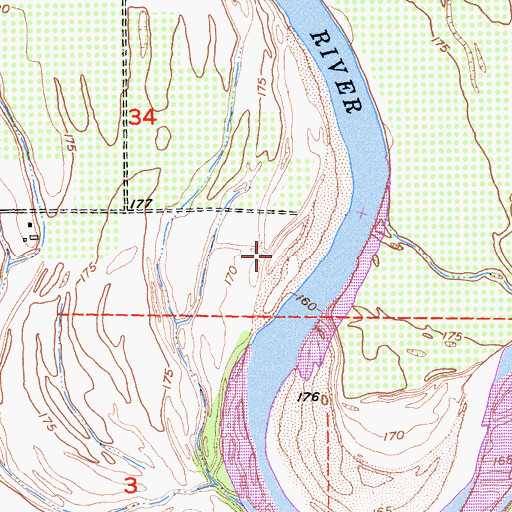 Topographic Map of Moone Bar, CA