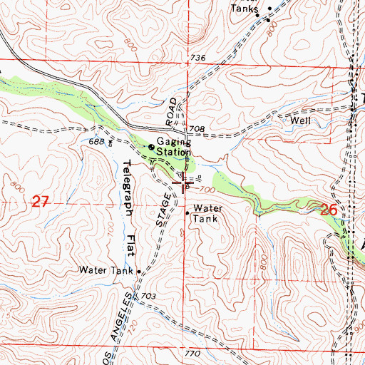 Topographic Map of Gillam Ranch (historical), CA