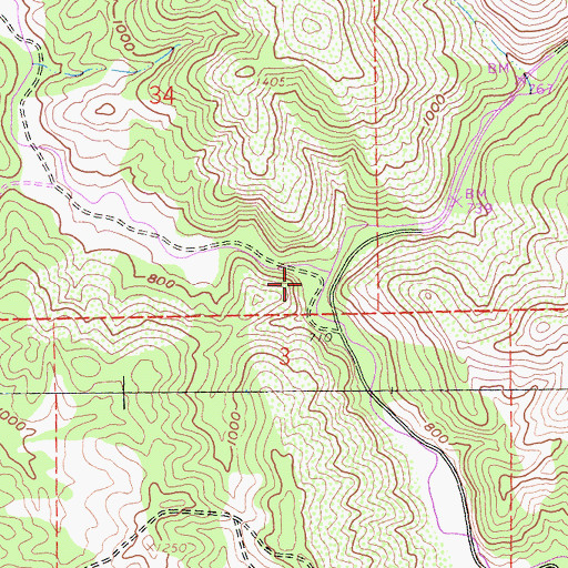 Topographic Map of Zim Zim Ranch (historical), CA