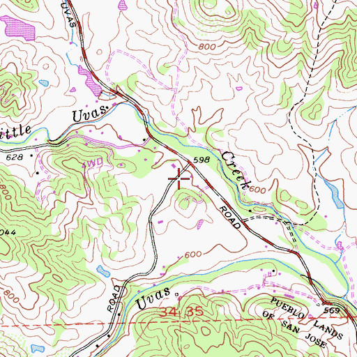 Topographic Map of Bradleys Store, CA