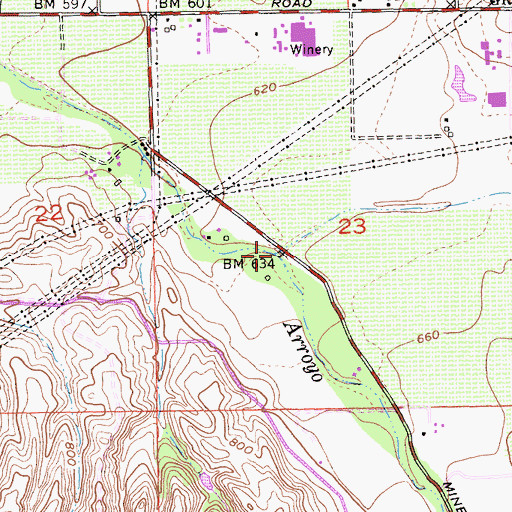 Topographic Map of Dry Creek, CA