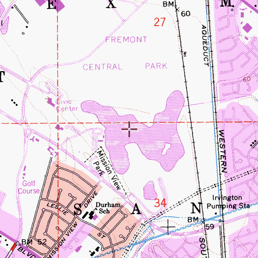 Topographic Map of Lake Elizabeth, CA
