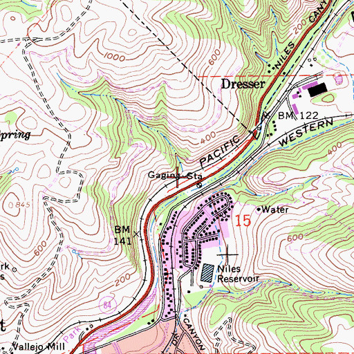 Topographic Map of Merienda (historical), CA