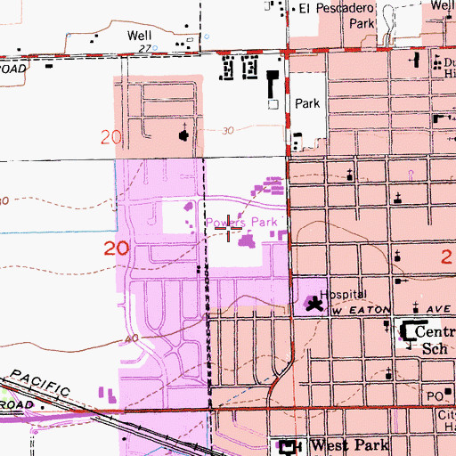 Topographic Map of Powers Park, CA