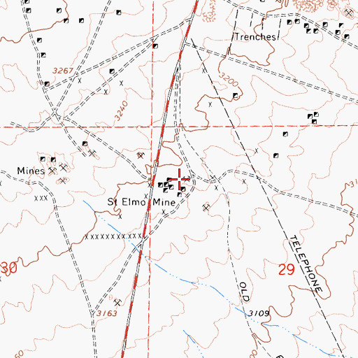 Topographic Map of Saint Elmo (historical), CA
