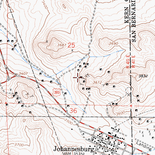 Topographic Map of Valverde Mine, CA