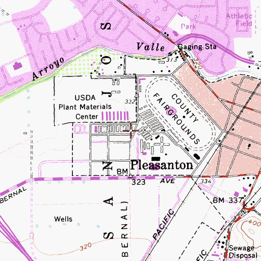 Topographic Map of Alameda County Fairgrounds, CA