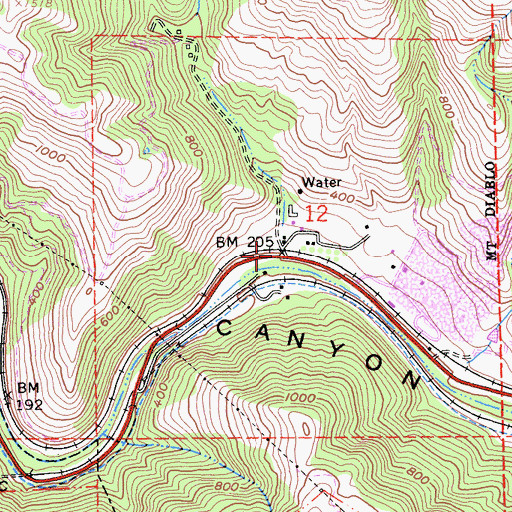 Topographic Map of Brightside, CA