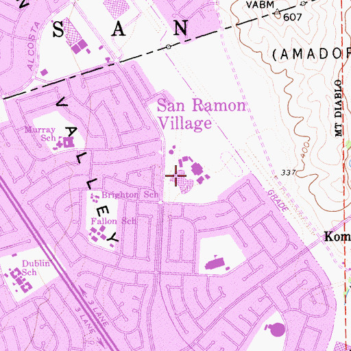 Topographic Map of Dublin High School, CA