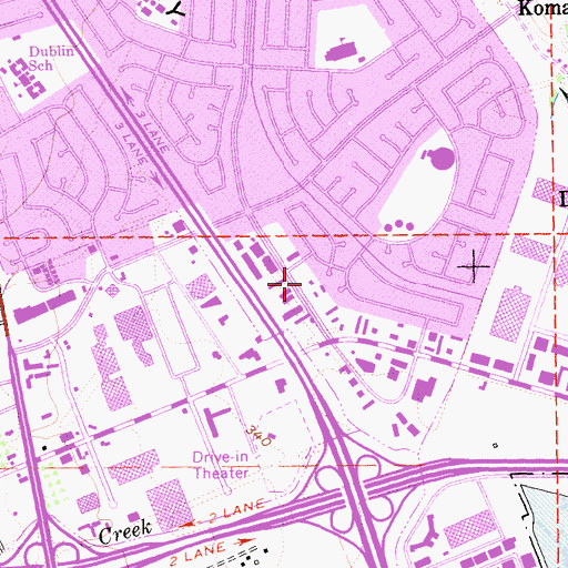 Topographic Map of Dublin Post Office, CA