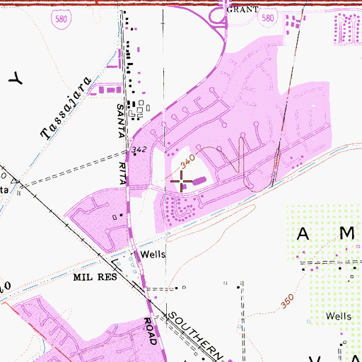 Topographic Map of Fairlands Elementary School, CA
