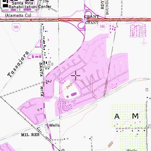 Topographic Map of Fairlands Park, CA
