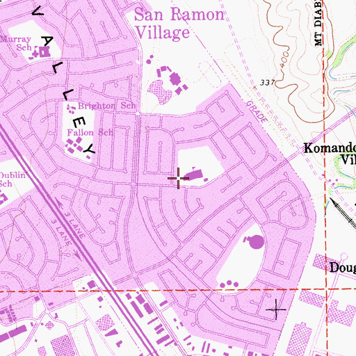 Topographic Map of Frederiksen Elementary School, CA