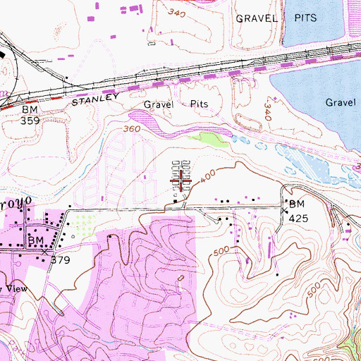 Topographic Map of Hacienda Mobile Home Park, CA
